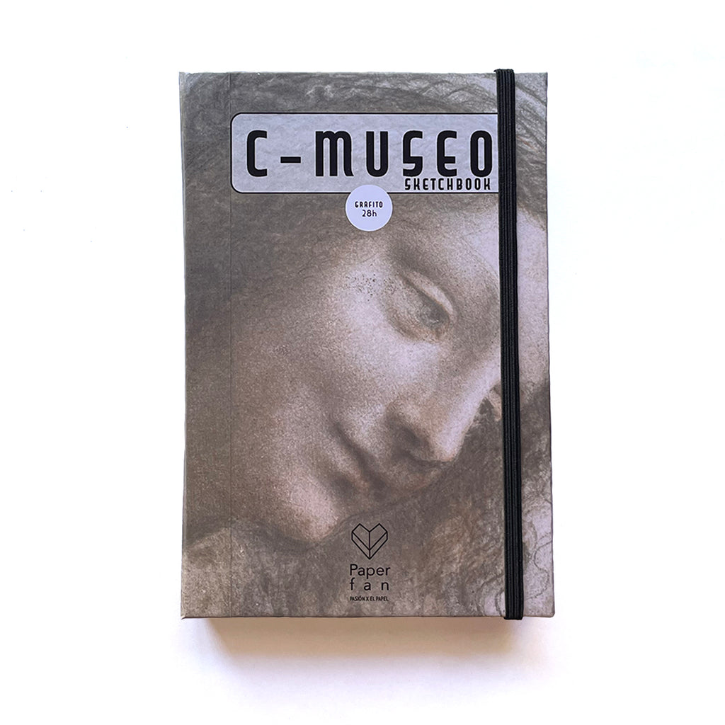 C- Museo Sketchbook “La cabeza de la virgen en vista de tres cuartos, mirando a la derecha” - Libreta de dibujo con arte en su portada.